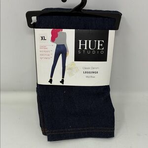 Hue Women's Essential Denim Leggings, Deep Indigo Wash, X-Large